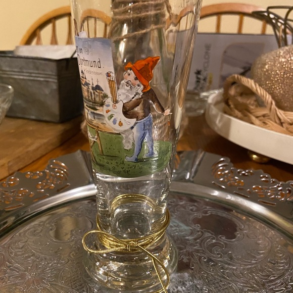 Hand Painted Vintage German Beer Drinking Glass - Picture 2 of 9